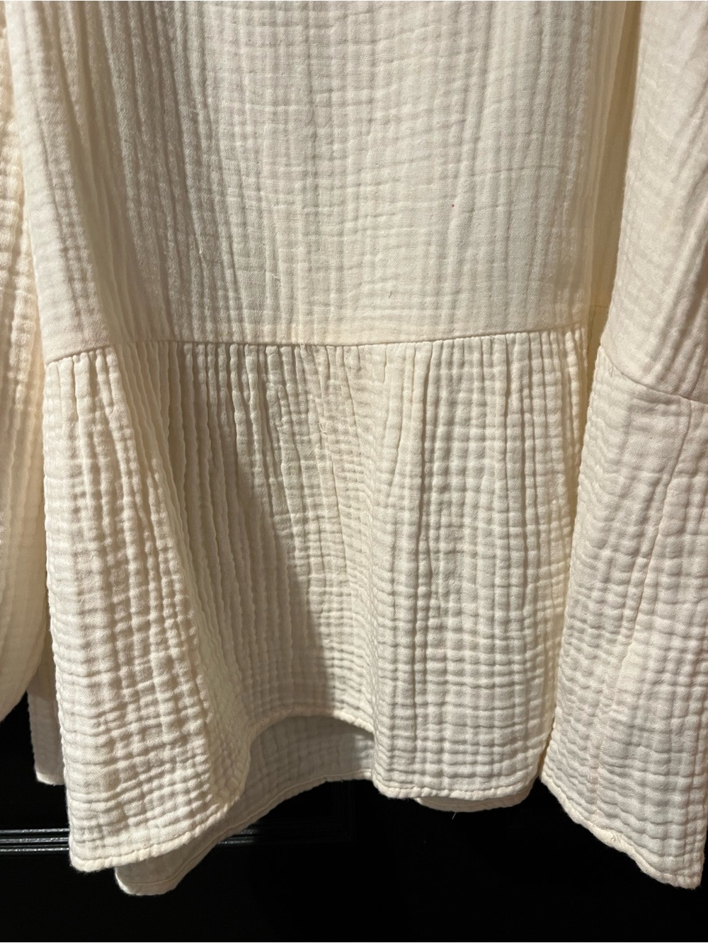 Madewell Off-White Gauze Square-Neck Peasant Blouse - Picture 4 of 8
